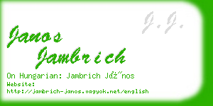 janos jambrich business card